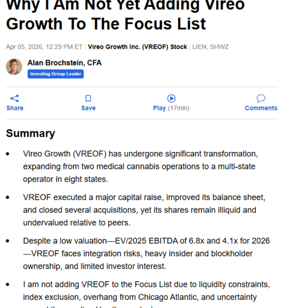 Few Care About This Large Cannabis Operator – New Cannabis Ventures