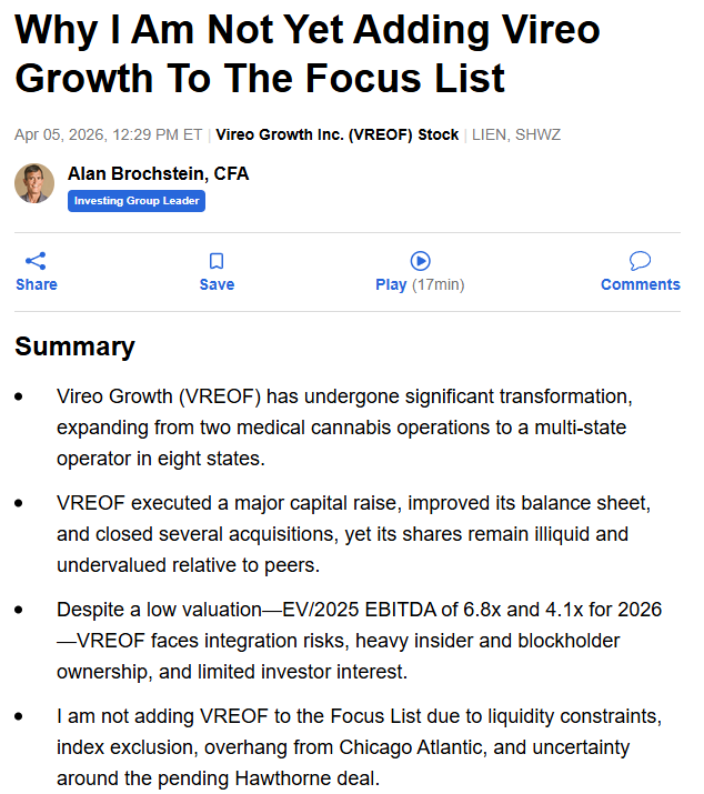 Few Care About This Large Cannabis Operator – New Cannabis Ventures